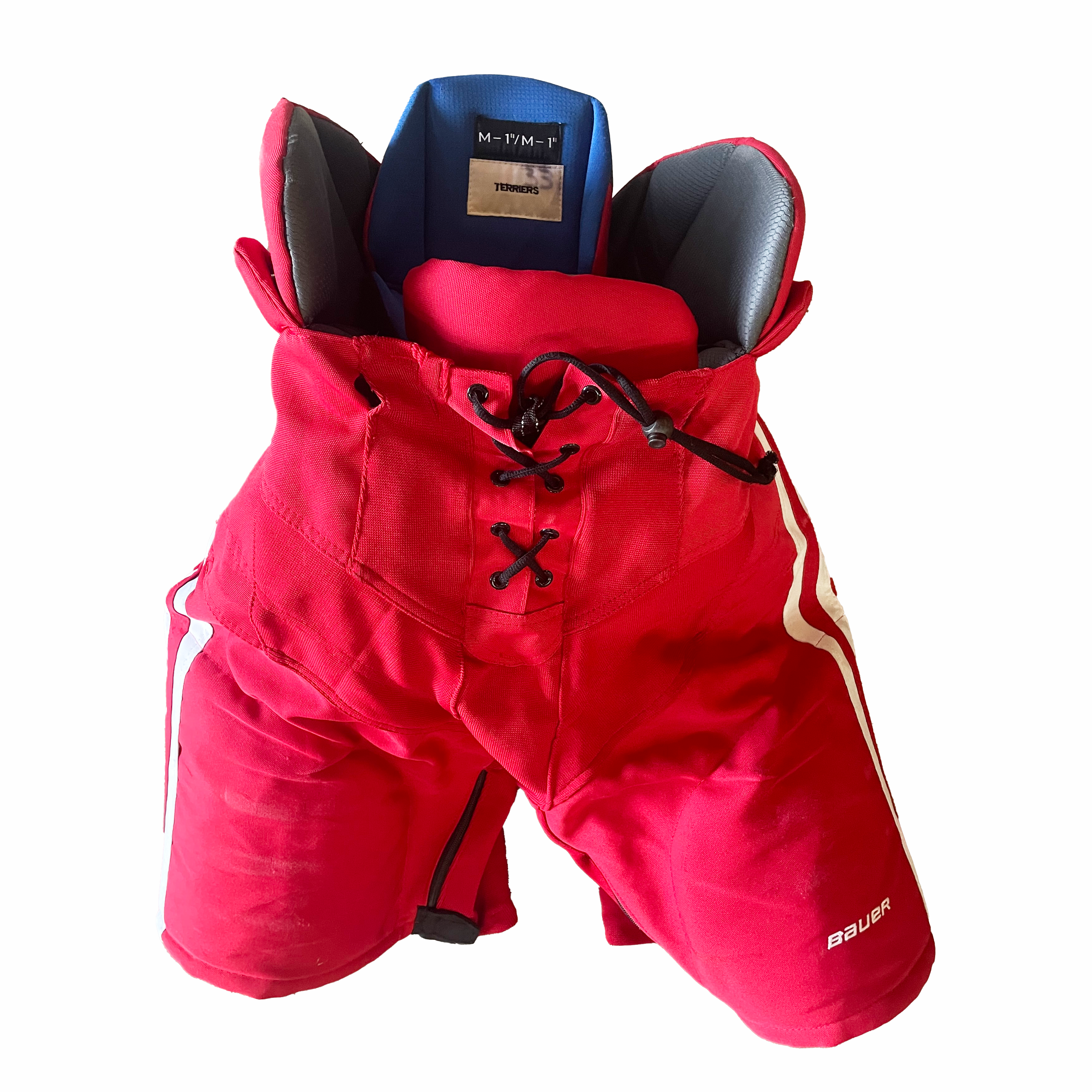 Bauer Nexus - Pantalon de hockey Pro Stock d'occasion (rouge/blanc)